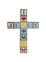 Jesus Loves Me Wall Cross - Primary Colors