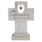 Confirmation Blessing Standing Cross with Dove Charm