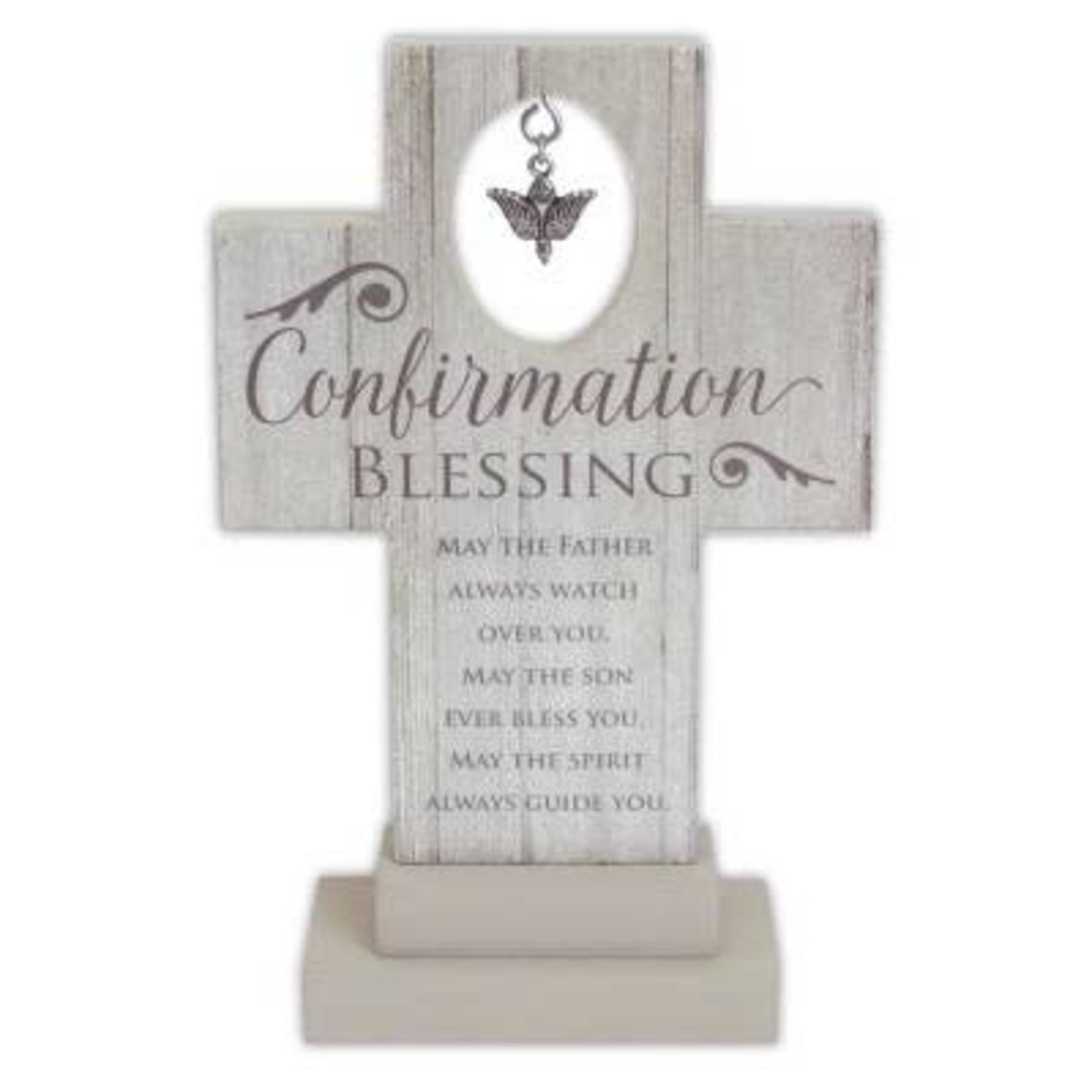 Confirmation Blessing Standing Cross with Dove Charm