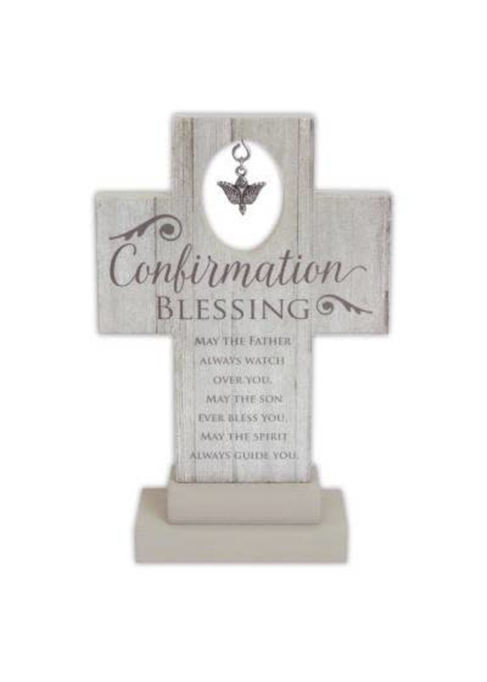 Confirmation Blessing Standing Cross with Dove Charm