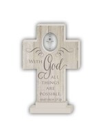 With God - Matthew 19:26 - Standing Cross with Cross Charm