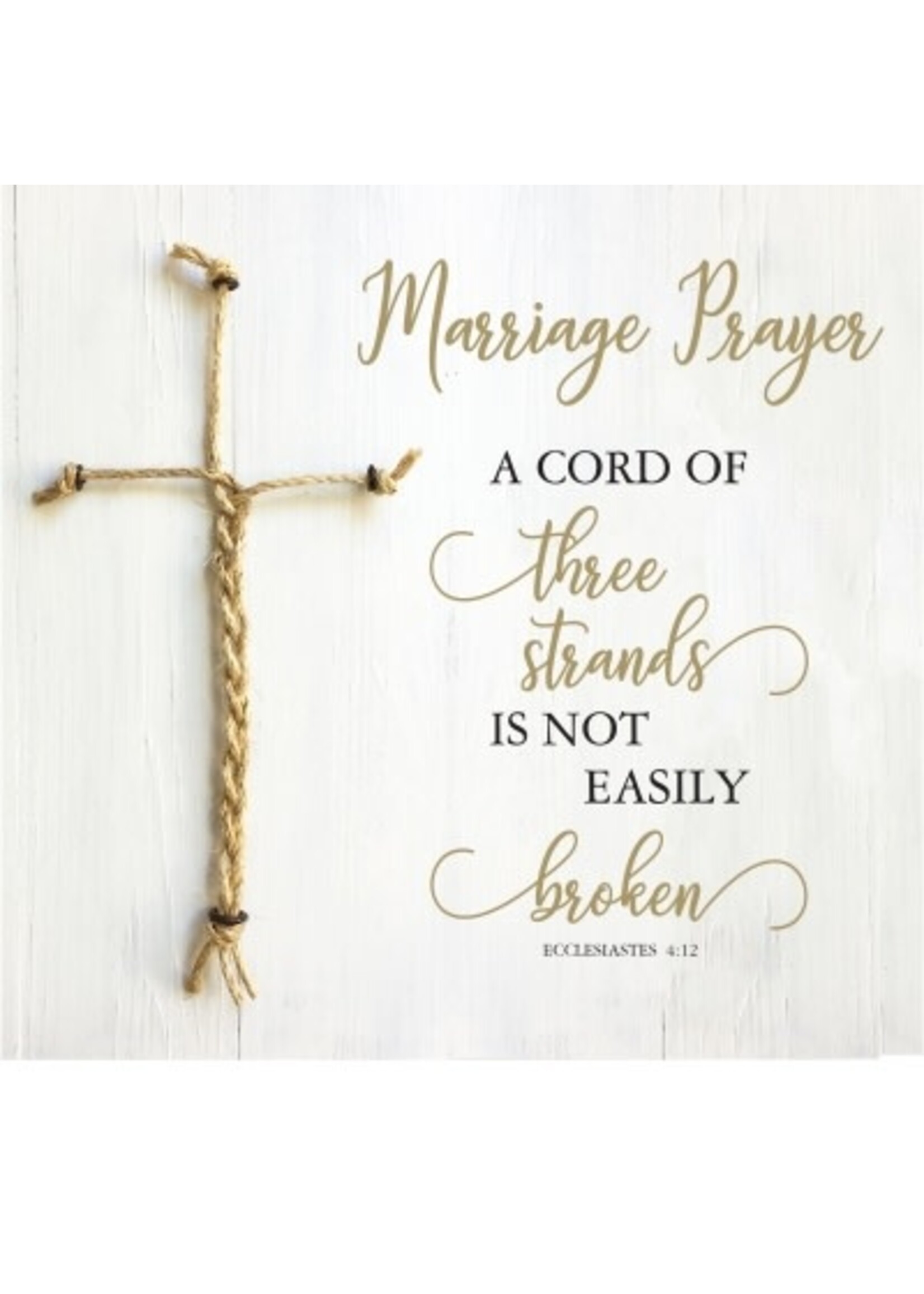 Marriage Prayer with 3 Cord Cross Tabletop Plaque