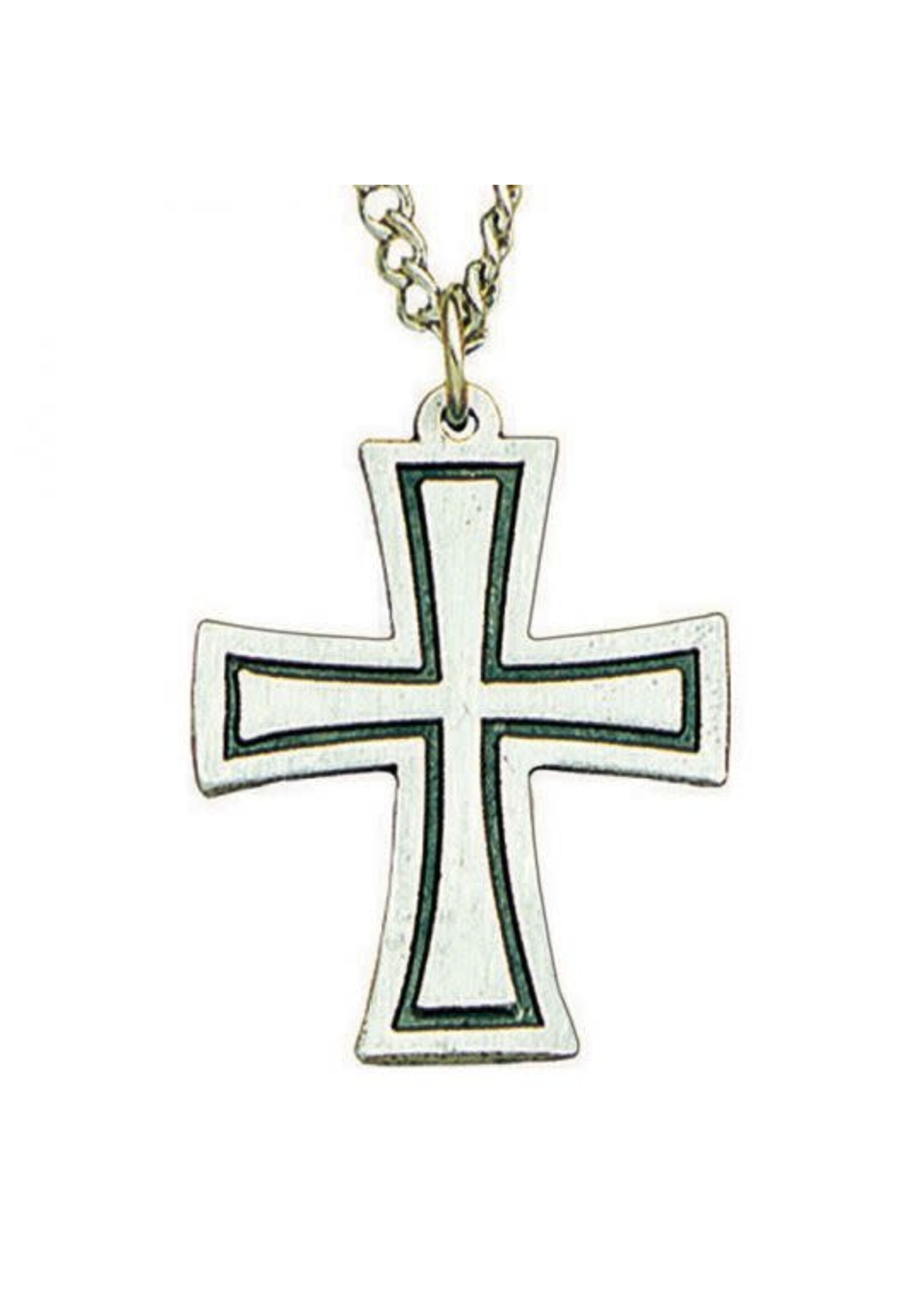 Pewter Flared Cross Pendant