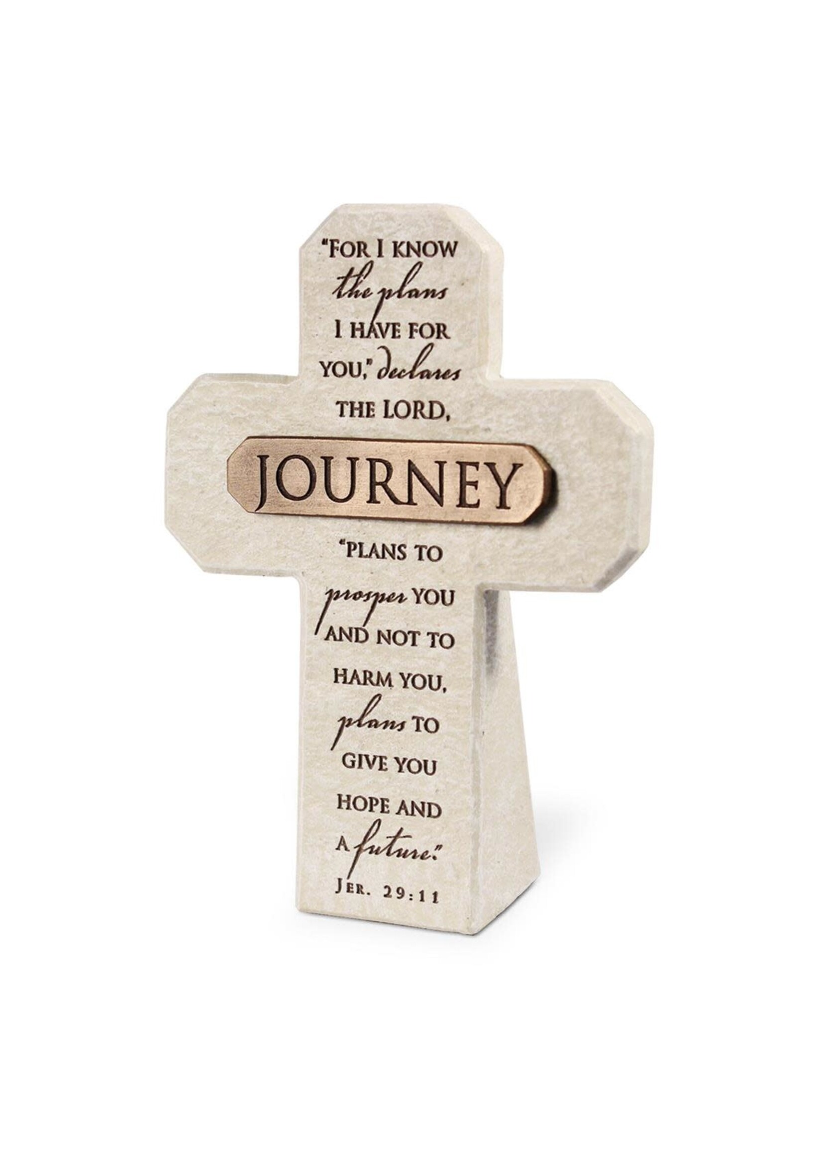 Journey Tabletop Cross With Bronze Bar - Jeremiah 29:11