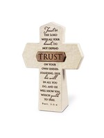 Trust Tabletop Cross With Bronze Bar - Proverbs 3:5-6