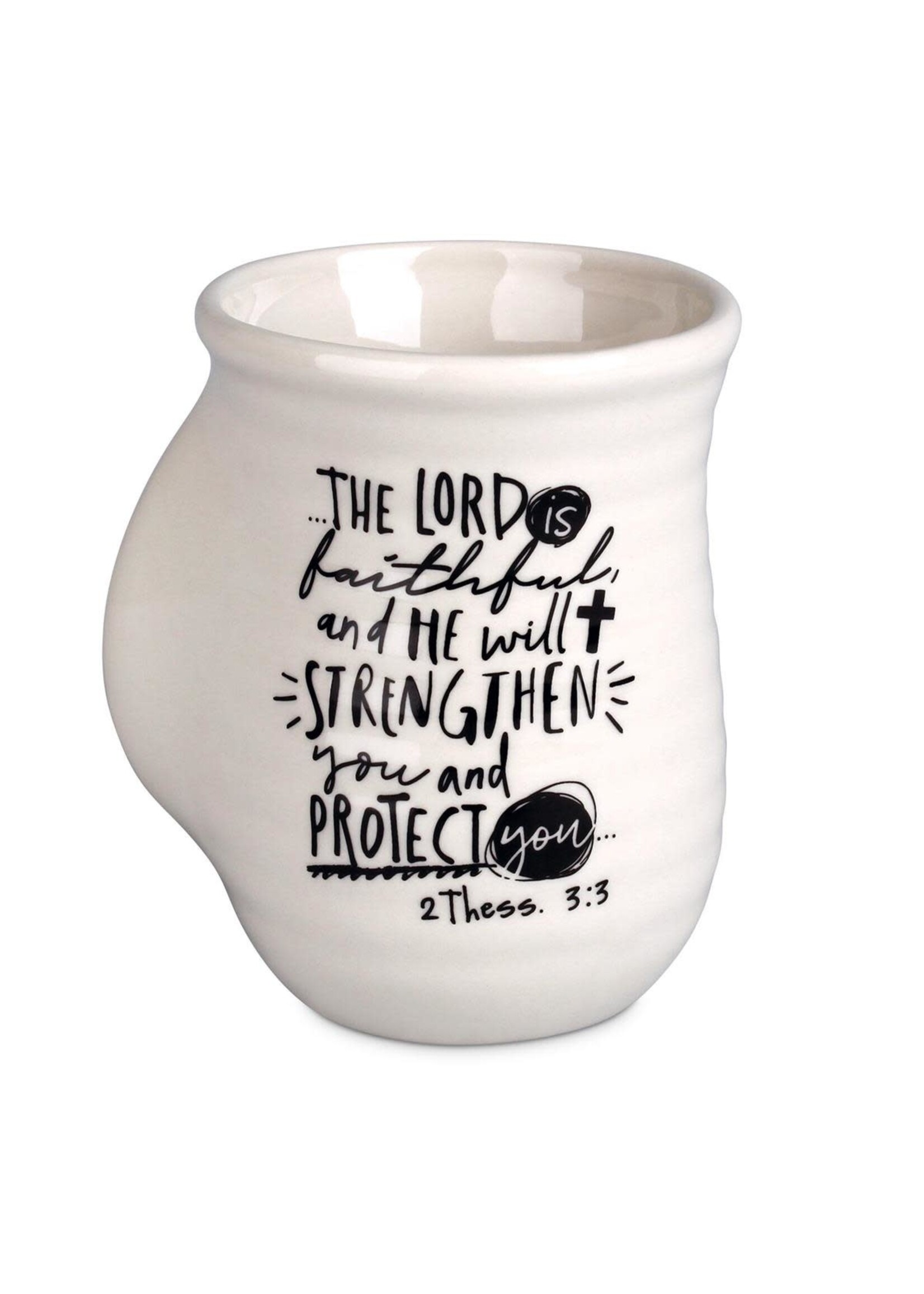 The Lord Is Faithful Handwarmer Mug - 2 Thessalonians 3:3 - White - 18 oz.