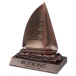 Sculpture of Faith Boat - Be Strong - Joshua 1:9