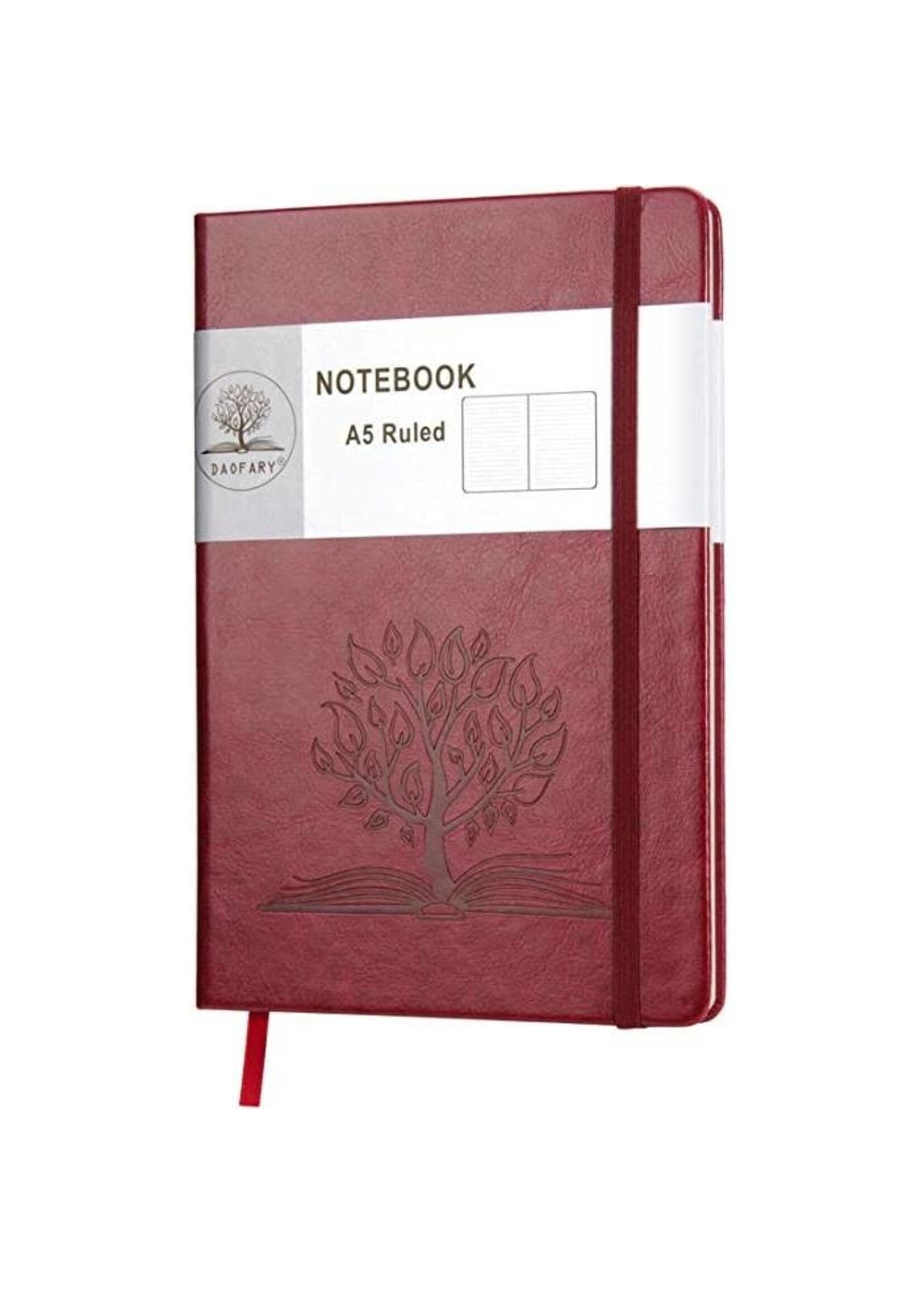 Tree on a Book Journal / Diary / Notebook - Wine Red