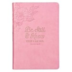 Be Still and Know Slimline LuxLeather Journal - Pink