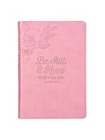Be Still and Know Slimline LuxLeather Journal - Pink