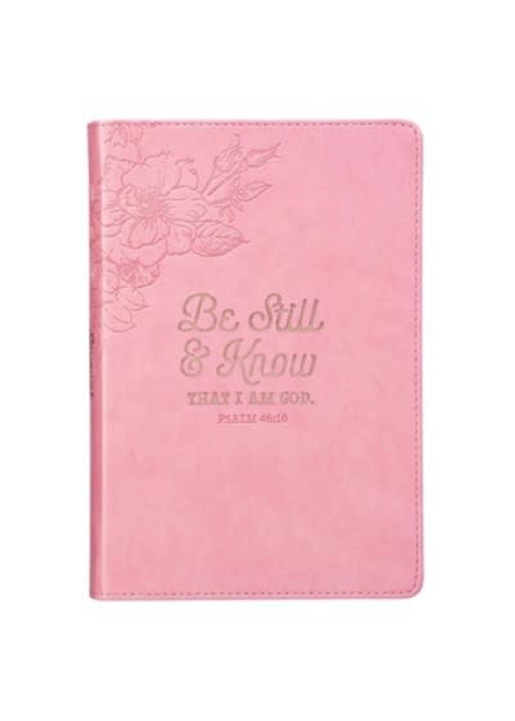 Be Still and Know Slimline LuxLeather Journal - Pink