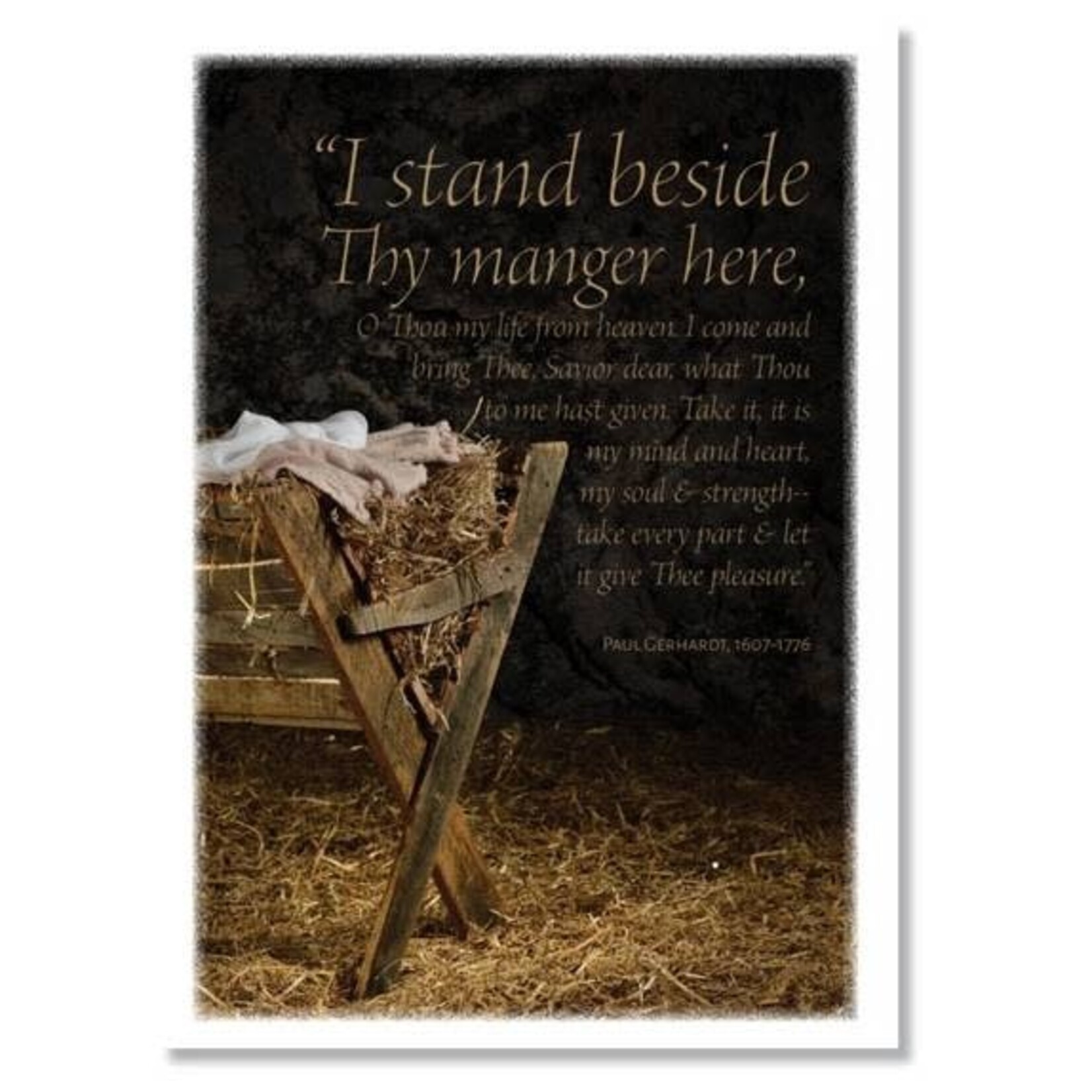 Hymns In My Heart - 5x7" Greeting Card - Christmas - I Stand Beside Thy Manger Here
