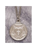 Luther's Rose Pewter Necklace 24"