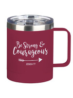 Be Strong & Courageous - Magenta Stainless Steel Camp Mug -  Joshua 1:9