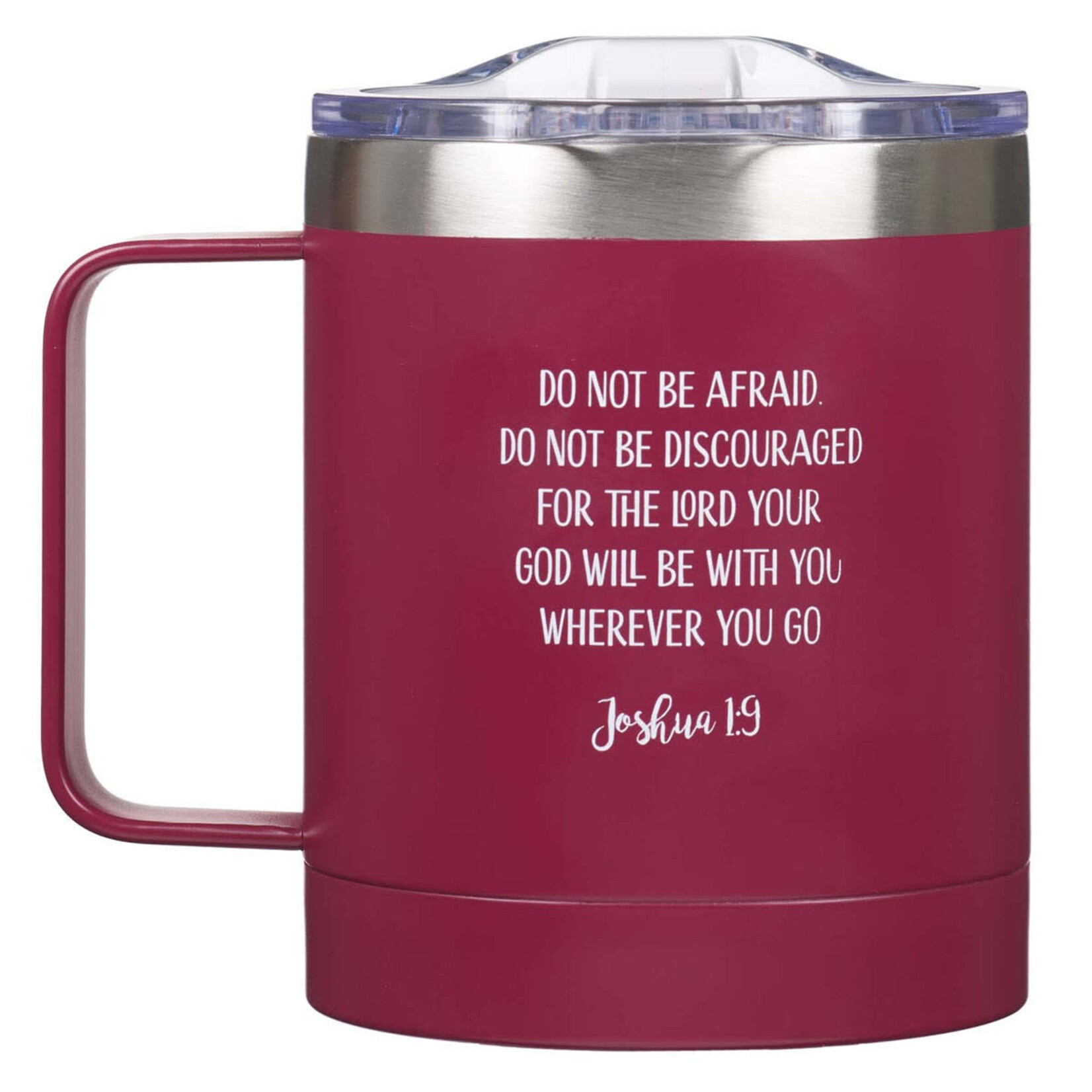 Be Strong & Courageous - Magenta Stainless Steel Camp Mug -  Joshua 1:9