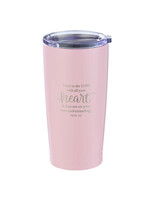 Trust in the Lord - Pink Stainless Steel Travel Mug - Proverbs 3:5