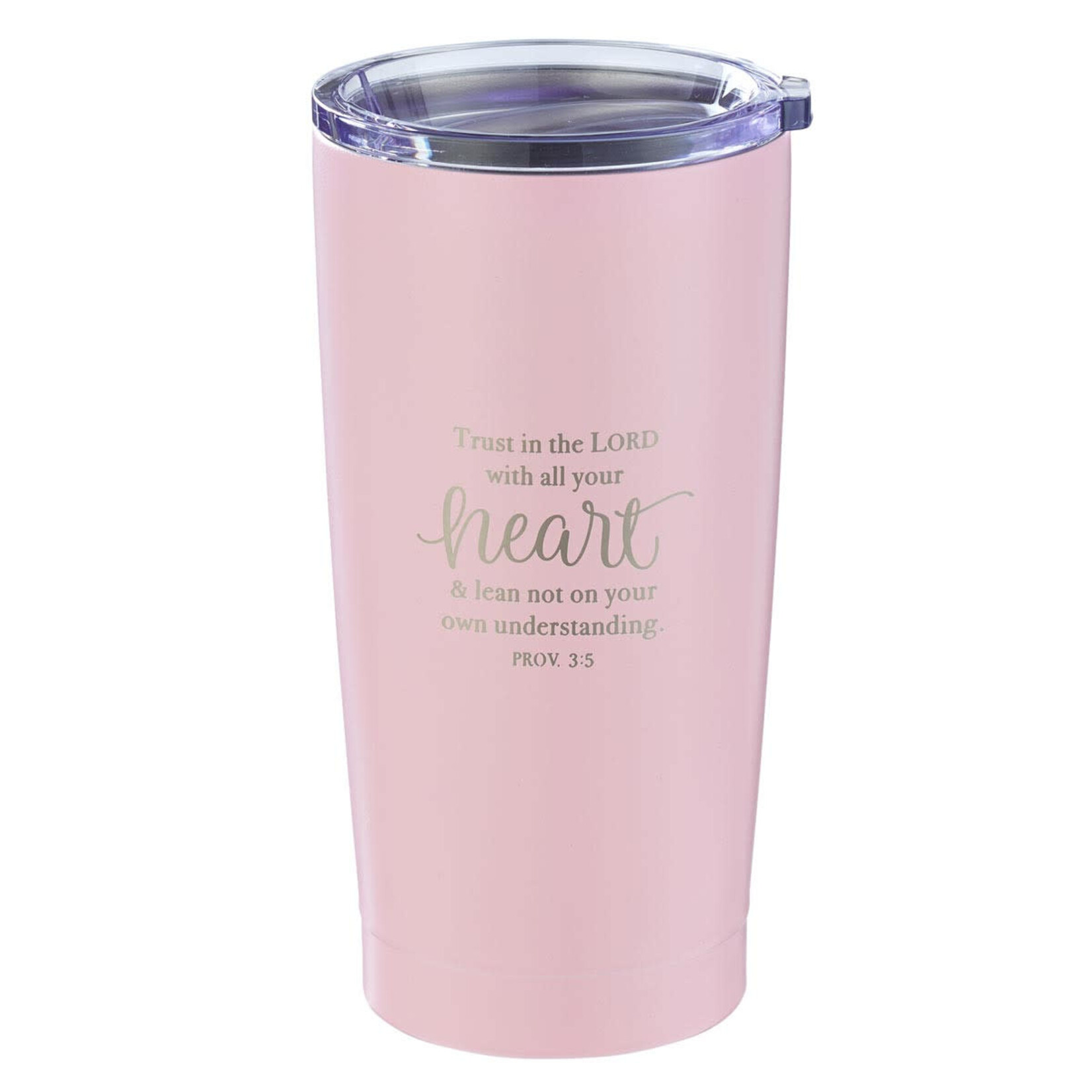 Trust in the Lord - Pink Stainless Steel Travel Mug - Proverbs 3:5