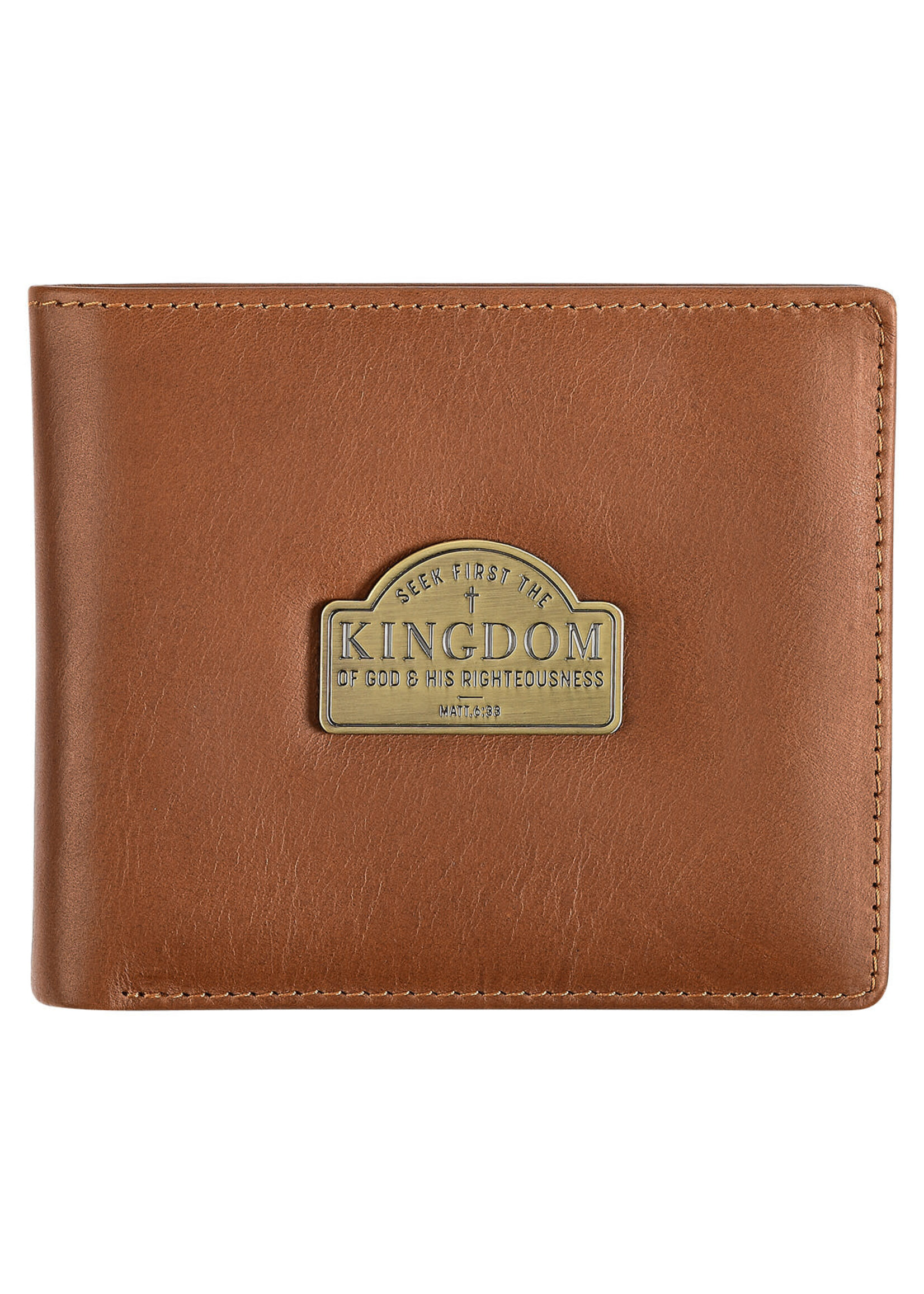 Seek First the Kingdom  Saddle Tan Genuine Leather Wallet
