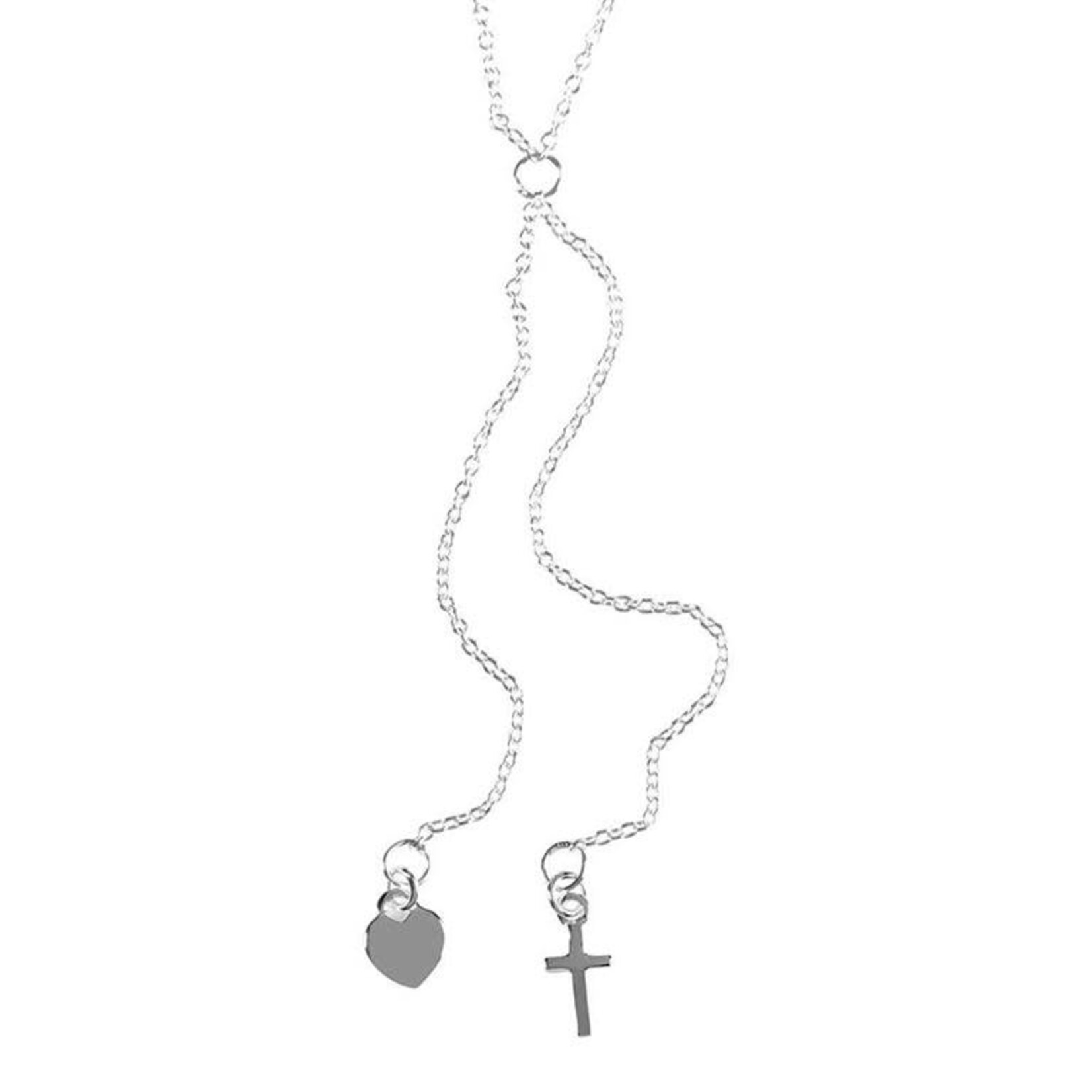 Cross and Heart Y Necklace