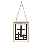 Three Crosses Framed Glass Wall Art