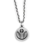 Baseball Cross Pewter Necklace