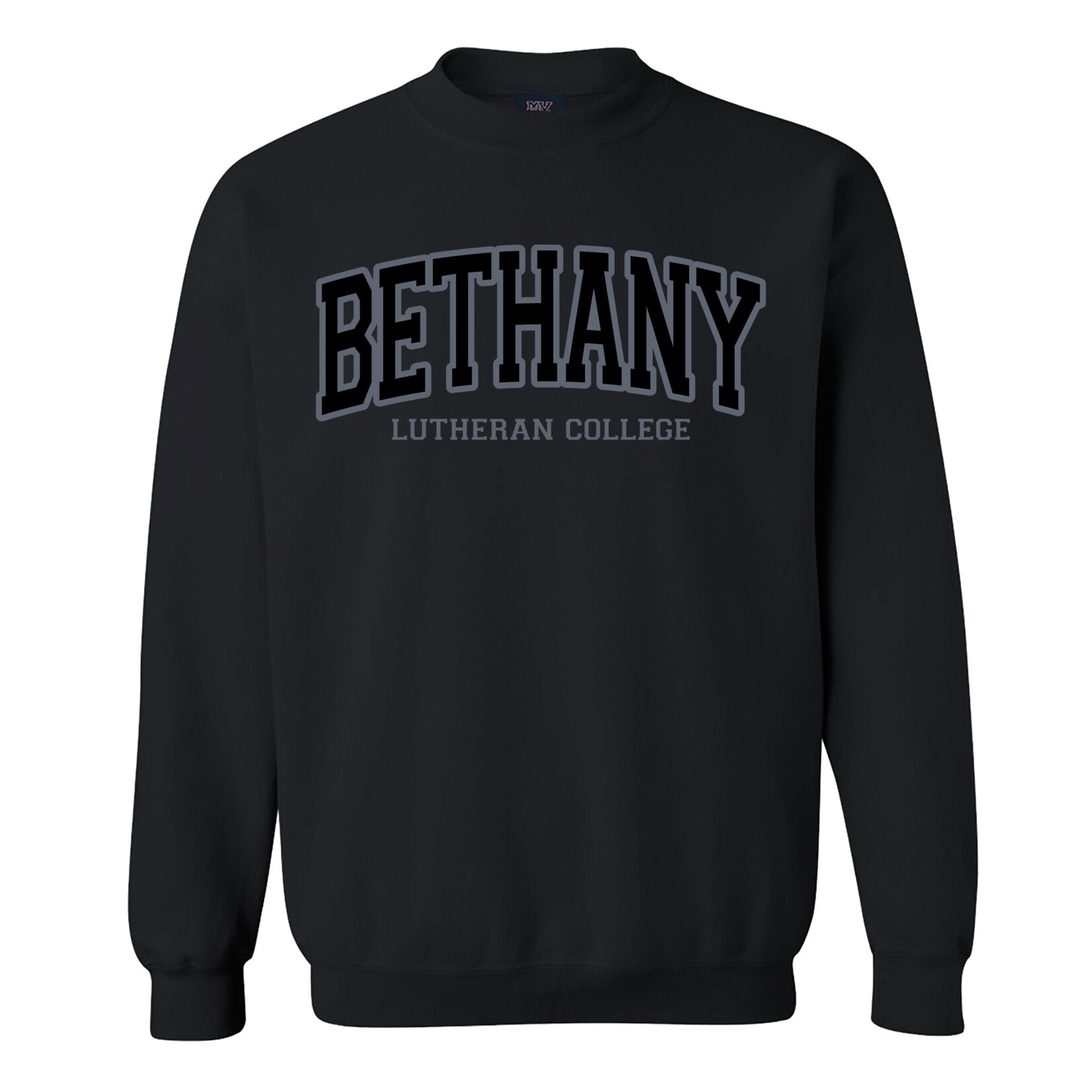 MV Sport BLC Chenille Applique Comfort Fleece Crew Sweatshirt - Black