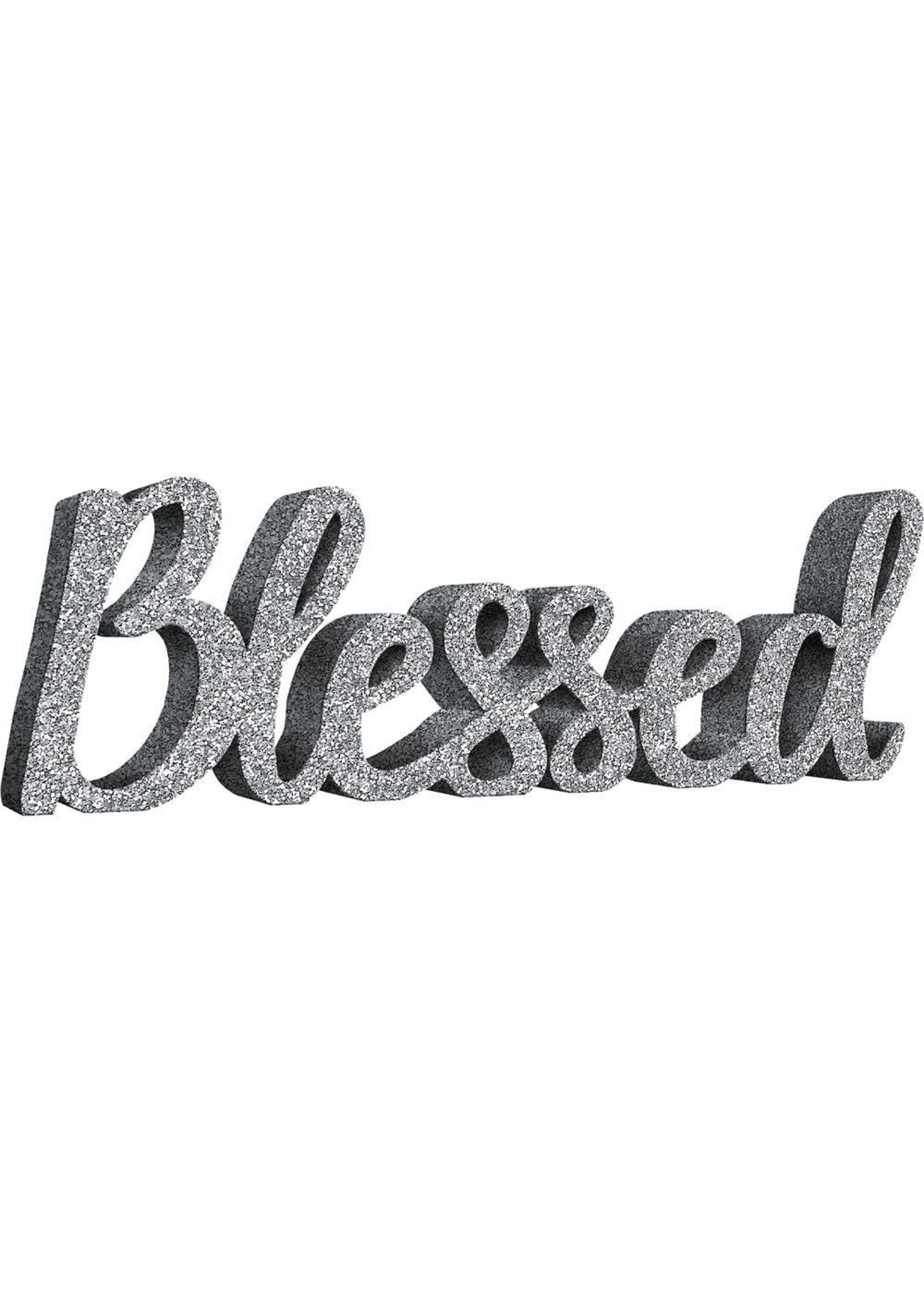 Blessed Silver Glitter Decor