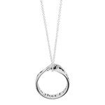 Footprints Silver Plate Mobius Ring Necklace