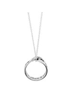 Footprints Silver Plate Mobius Ring Necklace
