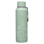 His Mercy Never Fails Hazy Teal Stainless Steel Water Bottle