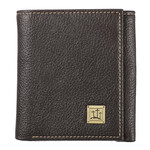 Three Crosses Espresso Brown Leather Trifold Wallet