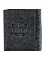 Walk By Faith Not By Sight Black Geniune Leather Wallet