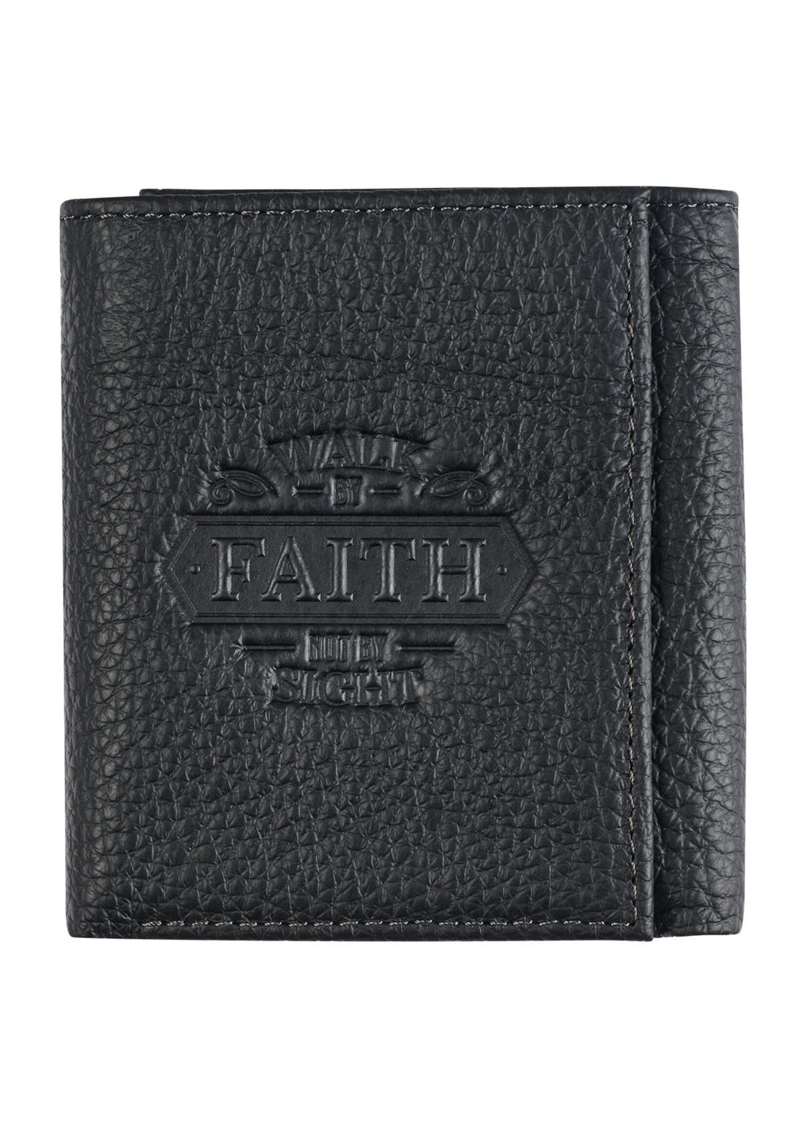 Walk By Faith Not By Sight Black Geniune Leather Wallet