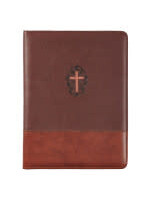 Cross Two-tone Brown Faux Leather Padfolio Folder - John 3:16