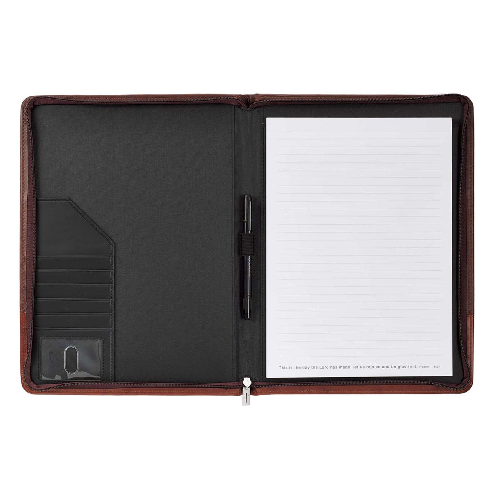 Cross Two-tone Brown Faux Leather Padfolio Folder - John 3:16