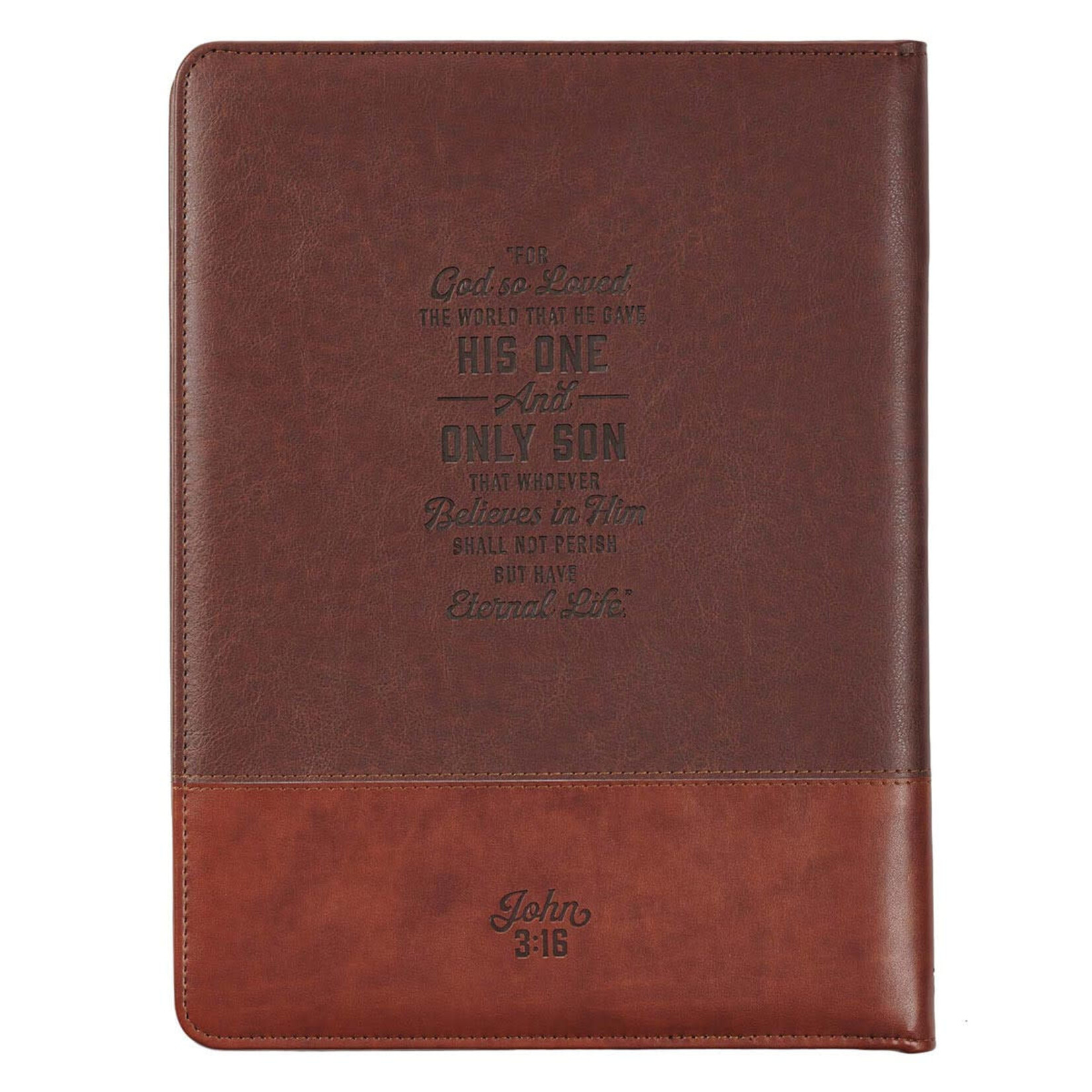 Cross Two-tone Brown Faux Leather Padfolio Folder - John 3:16