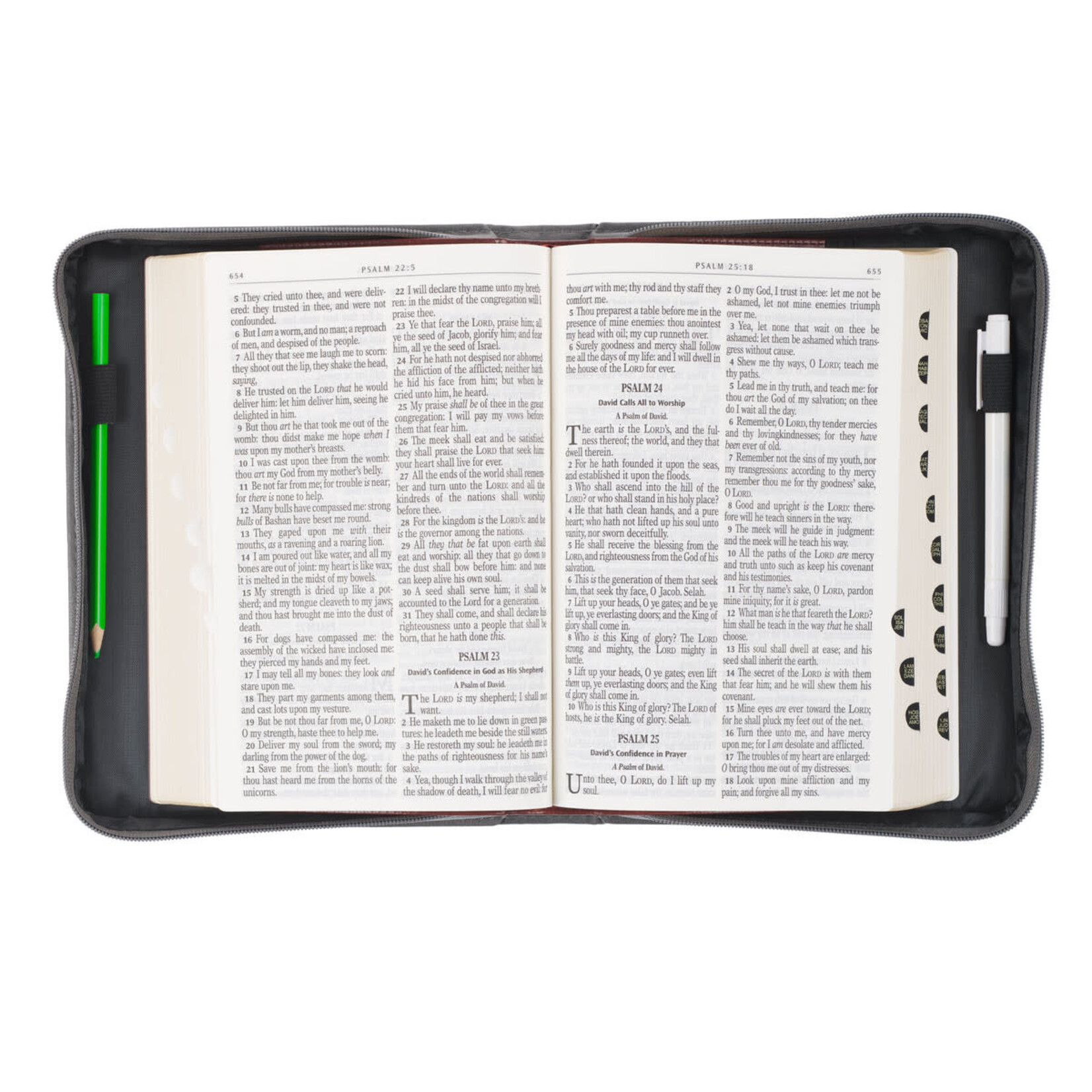 Be Strong in the Lord Gray Faux Leather Bible Cover - Extra Large