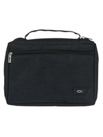 Black Poly-Canvas Bible Cover with Ishthus Patch - Extra Large