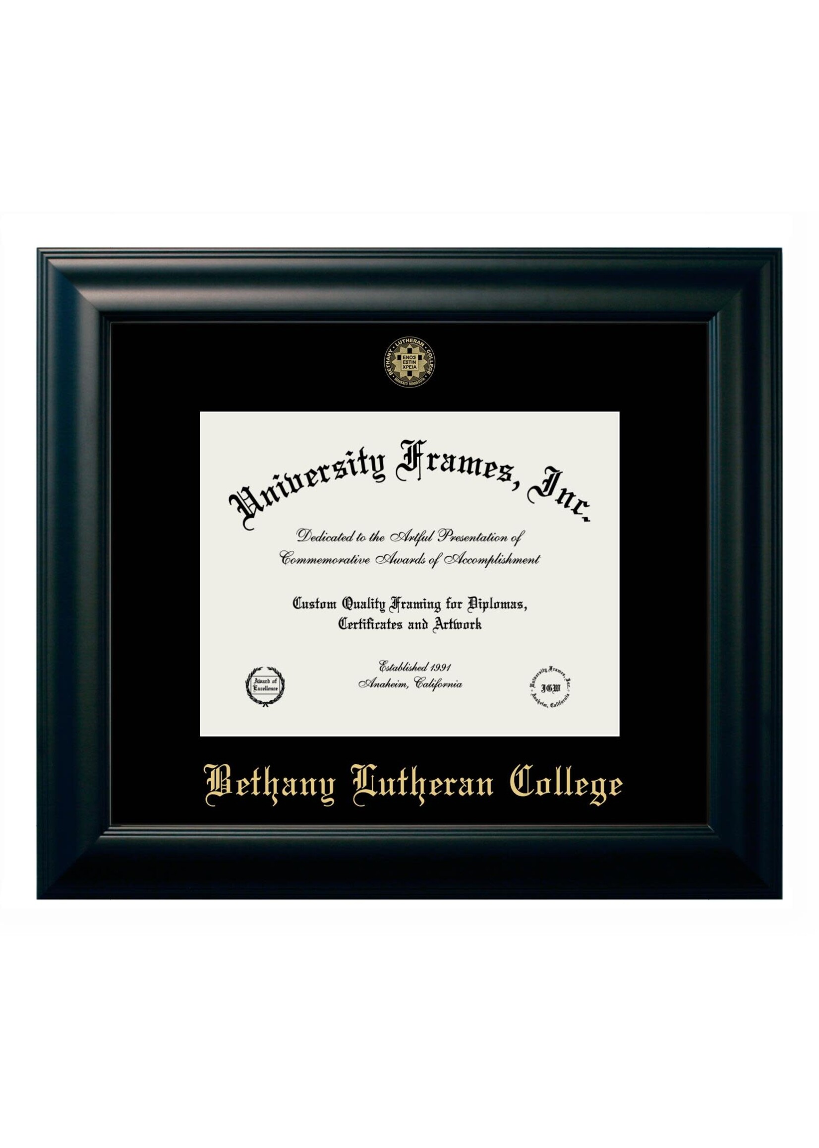 Bethany Lutheran College Diploma Frame - Satin