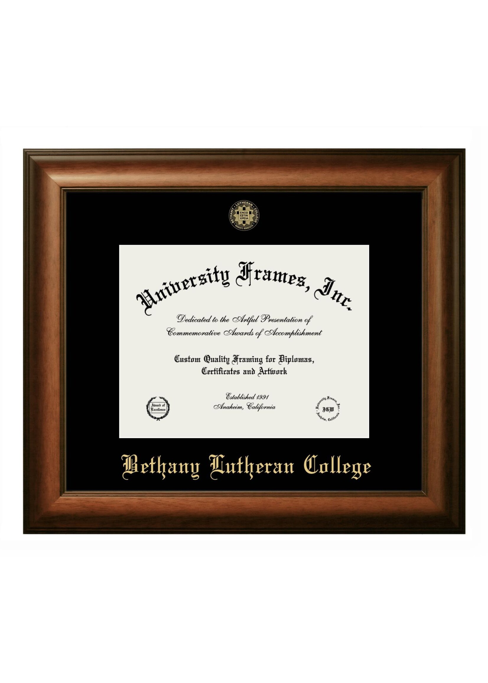 Bethany Lutheran College Diploma Frame - Satin