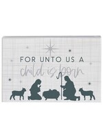 Christ Is Born Nativity Wood Block