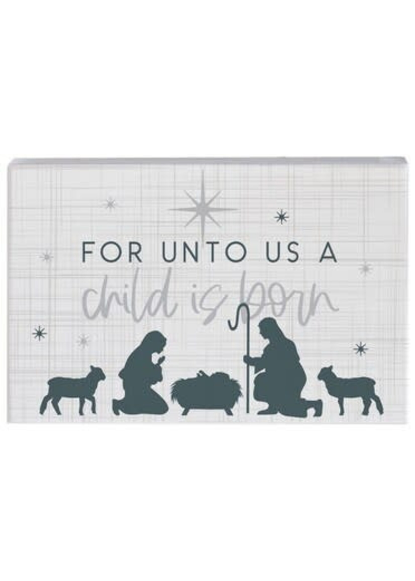 Christ Is Born Nativity Wood Block