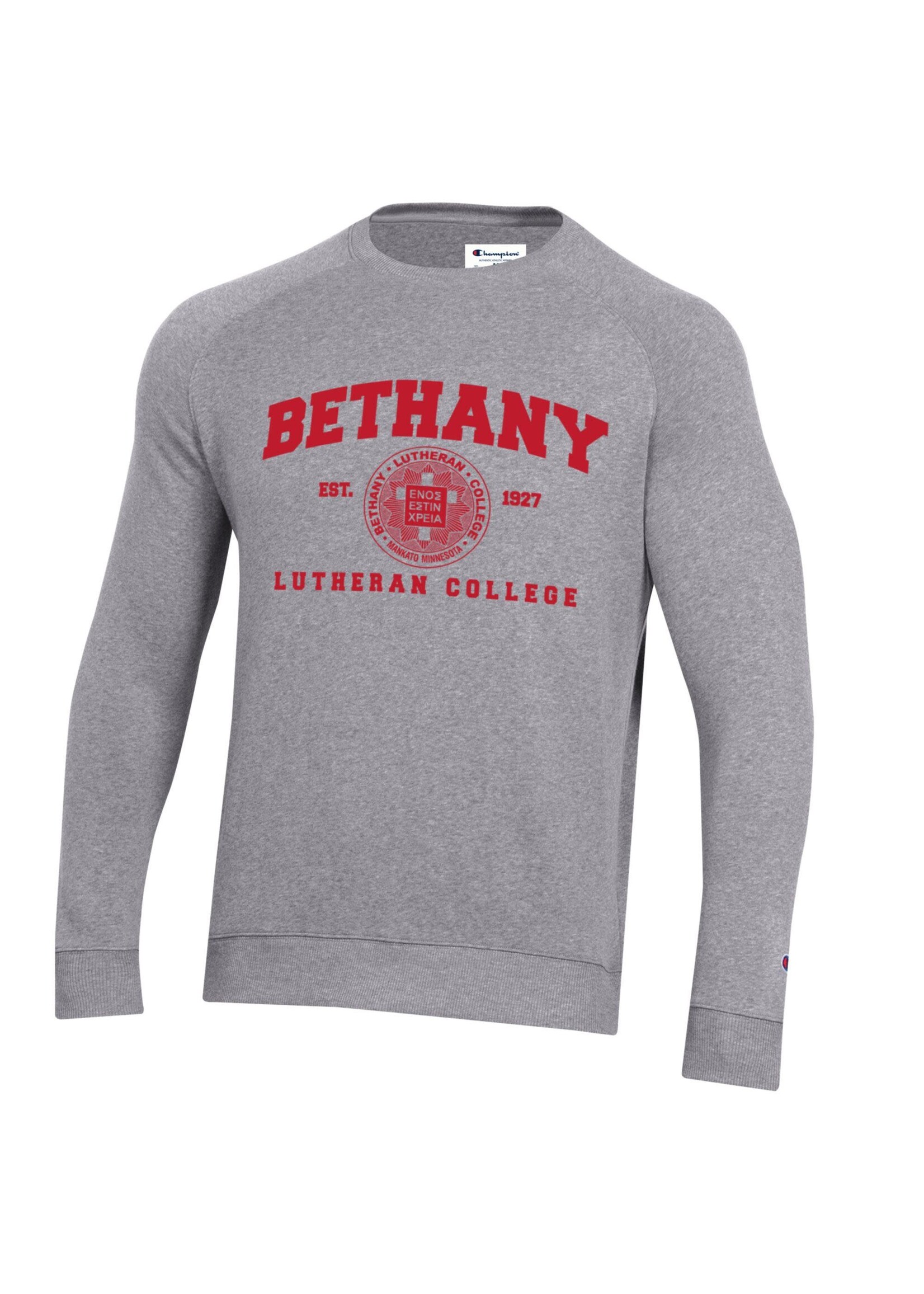 Champion Men's Triumph Fleece Raglan Crew Sweatshirt - Heritage Grey