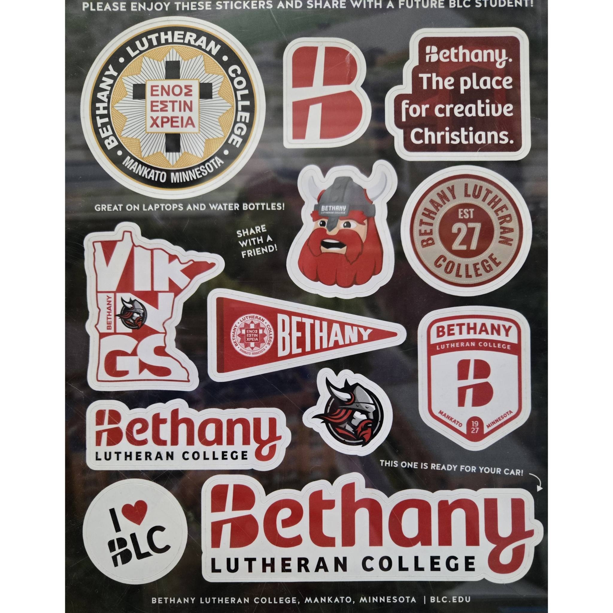 BLC Logo Sticker Sheet - Bethany Lutheran College Bookstore