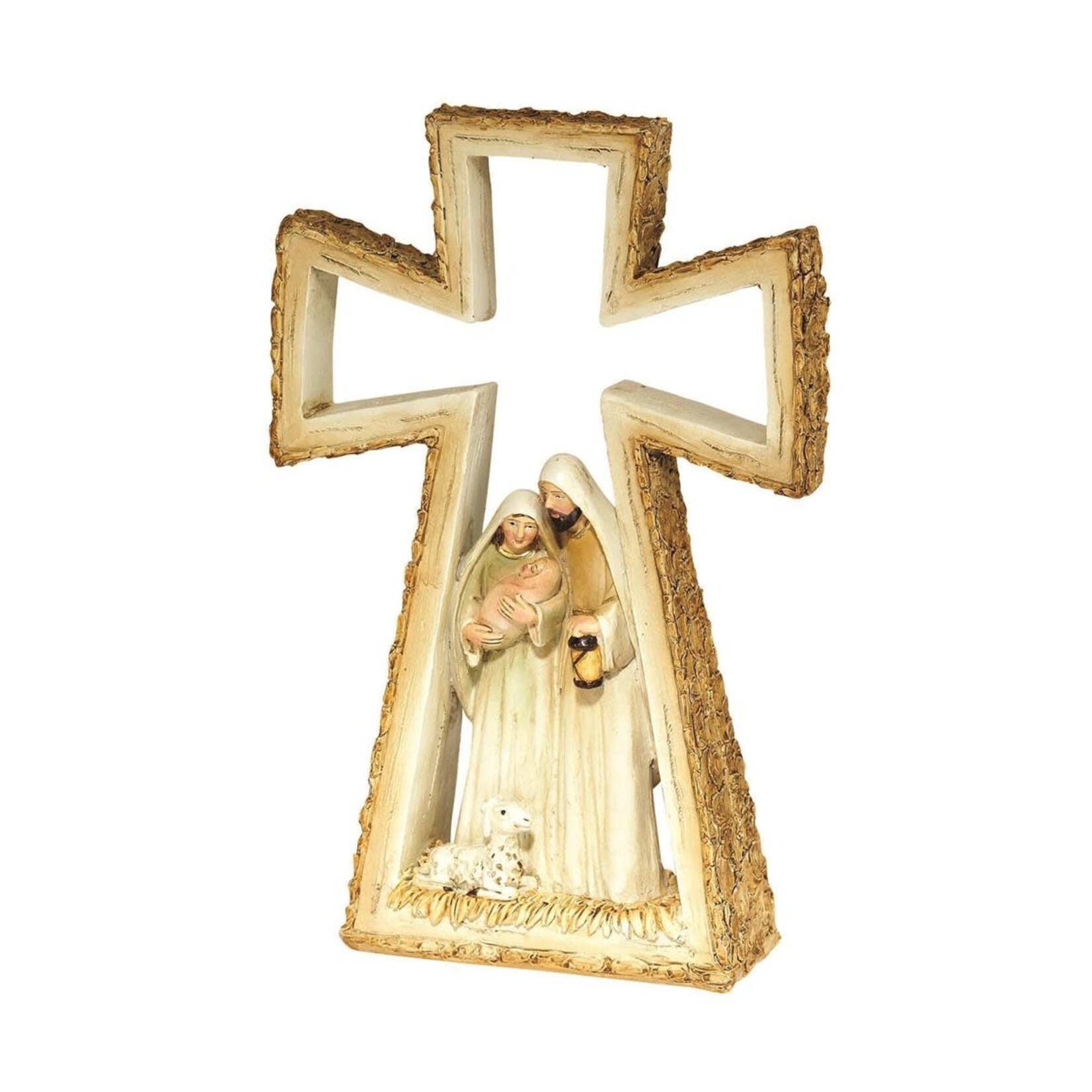 Holy Family in a Cross Figurine