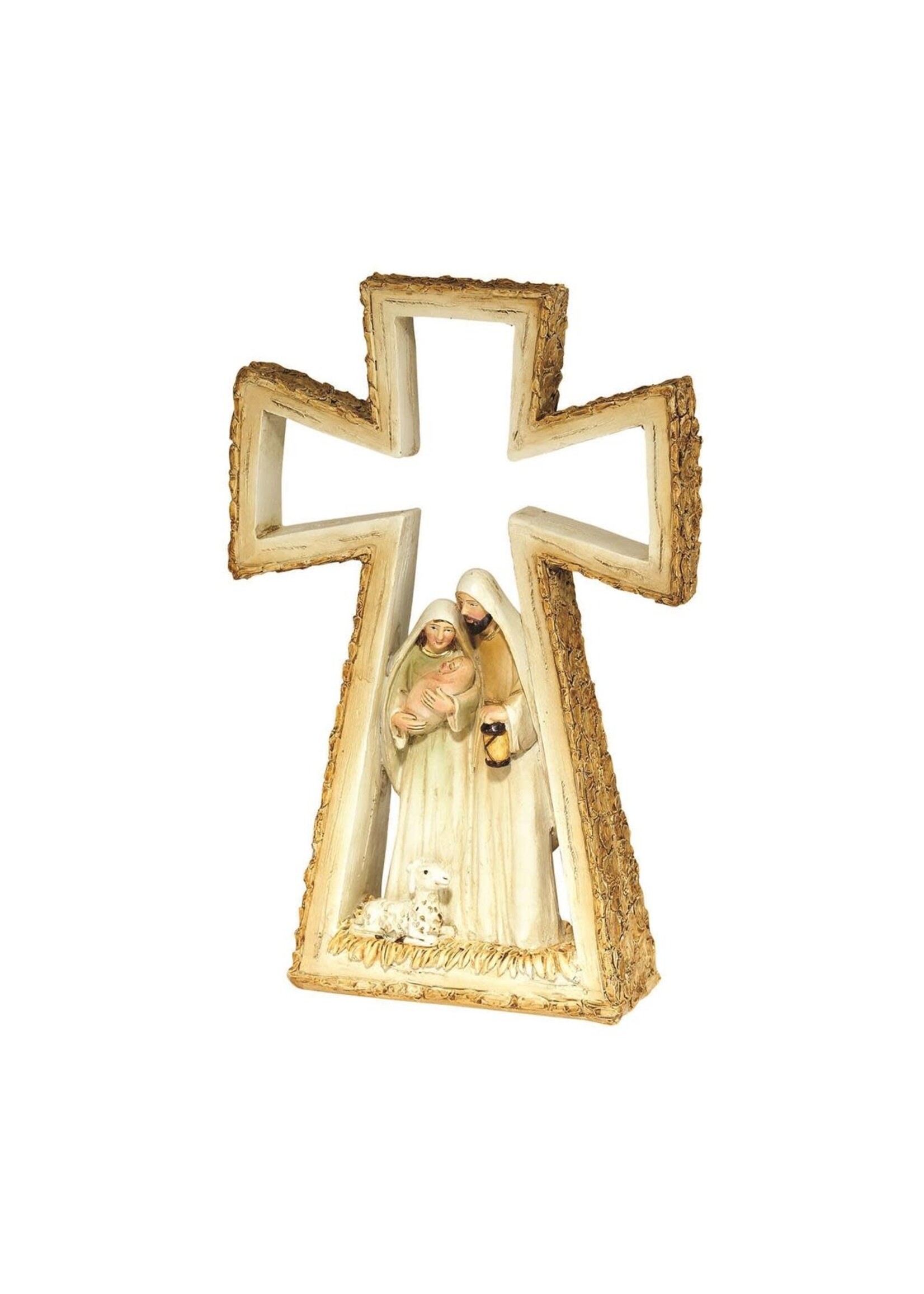 Holy Family in a Cross Figurine