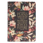For I Know the Plans I Have For You Journal - Black Floral - Jeremiah 29:11
