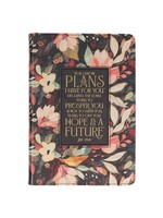 For I Know the Plans I Have For You Journal - Black Floral - Jeremiah 29:11