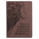 The Lord is My Strength Walnut Brown Faux Leather Journal - Exodus 15:2