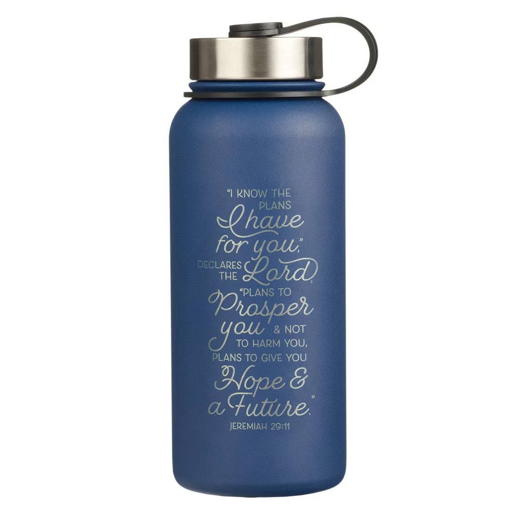 I Know the Plans I Have For You Water Bottle - Blue - Jeremiah 29:11
